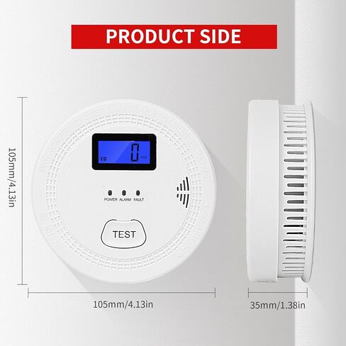 4 عبوات، كاشف، 2 في 1، أجهزة كشف، إنذار 85 ديسيبل، شاشة LCD، سهلة التركيب in Kuwait