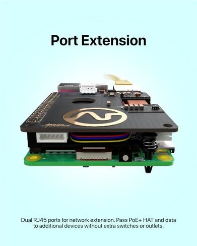 Argon Industria POE+ HAT 27W for Raspberry Pi 5 | PoE+ HAT for Pi 5, Compatible with Raspberry Pi 5 case | IEEE 802.3af/at Network Standard Compliant in Kuwait