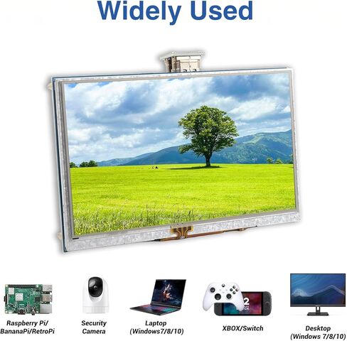 5 Inch HDMI Resistive Touch Screen TFT LCD Display, HD 800x480 LCD Display with HD Adapter, Touch Pen, Compatible with Raspberry Pi 5/4/3/2B/Zero, Banana Pi, Jetson Nano, Windows 11/10/8/7 in Kuwait