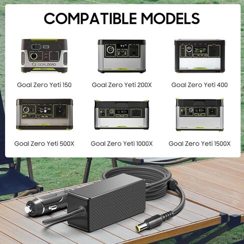 KFD Car Charger 12V-24V DC Adapter for Goal Zero Yeti 150/200X/400/400 Lithium/500X/1000/1250/1400/1500X/3000/ 3000X/6000X & Sherpa 50/100/100AC Portable Power Station Goal Zero Yeti Car Power Cord in Kuwait