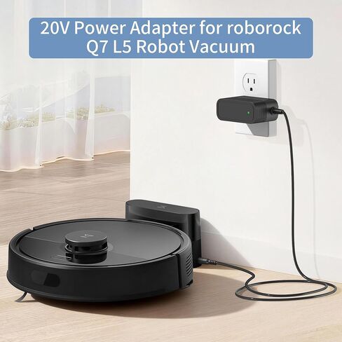 20V 0.8A Power Cord for Robot Vacuum Replacement for roborock Q7 L5 & Q7 M5 Robot Vacuum and Mop Combo Adapter Charger in Kuwait