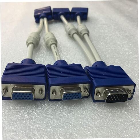 Holibanna 2pcs Vga Video Cable Male Computer Monitor Adapter Dual Splitter Extension Cable Abs in Kuwait