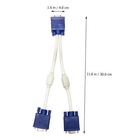 Holibanna 2pcs Vga Video Cable Male Computer Monitor Adapter Dual Splitter Extension Cable Abs in Kuwait
