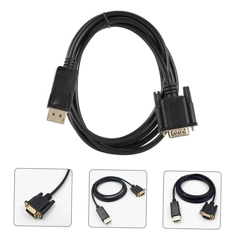 Vaguelly Displayport to Vga Cable High Performance to Vga Adapter for Desktop Monitors Projectors and Supports Resolution Secure Connection with Latch Design in Kuwait