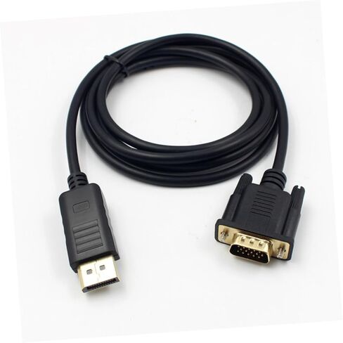 Vaguelly Displayport to Vga Cable High Performance to Vga Adapter for Desktop Monitors Projectors and Supports Resolution Secure Connection with Latch Design in Kuwait