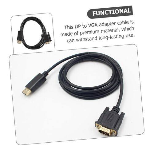 Vaguelly Displayport to Vga Cable High Performance to Vga Adapter for Desktop Monitors Projectors and Supports Resolution Secure Connection with Latch Design in Kuwait