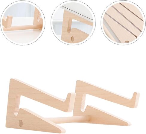 Veemoon Wood Laptop Stand Desktop Holder with Heat Dissipation, Portable Notebook Support Rack for Home Office Organization, Single Piece Wooden Computer Stand in Kuwait