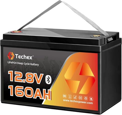 12V 160Ah LiFePO4 Battery, 150A BMS, Built-in Bluetooth, Group 31, Low Temp Cut Off, Deep Cycle, 12V Lithium Battery for Trolling Motor, Boat, RV, Solar, Camping, Off Grid in Kuwait