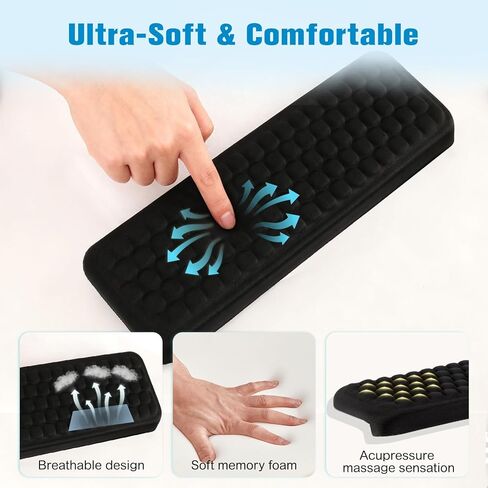 Primst 2 Pcs L-Shaped Keyboard Wrist Rest + Mouse Pad Set | Memory Foam Elbow Support with Non-Slip Base - Ergonomic Desk Cushion for Office Typing, Laptop Work & Palm Comfort in Kuwait
