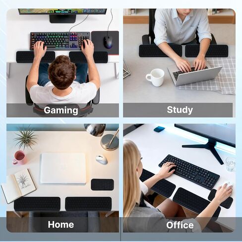 Primst 2 Pcs L-Shaped Keyboard Wrist Rest + Mouse Pad Set | Memory Foam Elbow Support with Non-Slip Base - Ergonomic Desk Cushion for Office Typing, Laptop Work & Palm Comfort in Kuwait