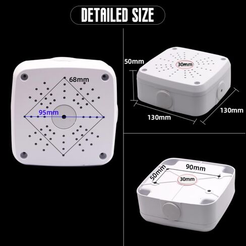 5" Security Camera Base Junction Box, Universal Electrical Box for CCTV Surveillance Cameras, Plastic Waterproof Junction Box Mount Bracket (5" Square Mount Junction Box) in Kuwait