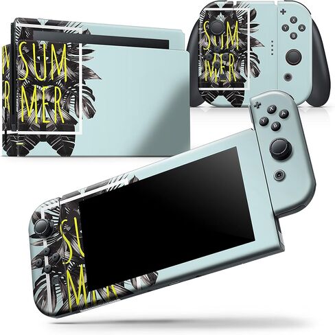 Design Skinz - متوافق مع حزمة وحدة تحكم Nintendo Switch OLED - غطاء حماية من الفينيل مقاوم للخدش وقابل للإزالة - وقت الصيف النعناعي in Kuwait