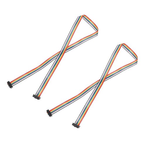 Generic IDC Rainbow Wire Flat Ribbon Cable 2.54mm Pitch 10 Pin Connection Line FC Dual Female Black Connector for DIY Experiment 2 Ft Length 2 Pcs in Kuwait
