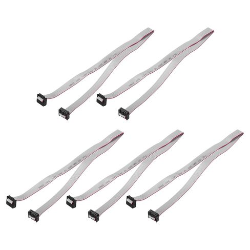 Generic 5 Pcs IDC Flat Ribbon Cable, 2.54mm Pitch 12mm Width 50cm Long 10 Pin FC to FC Flat Ribbon Connector Jumper Wire for PC, LED Displays in Kuwait