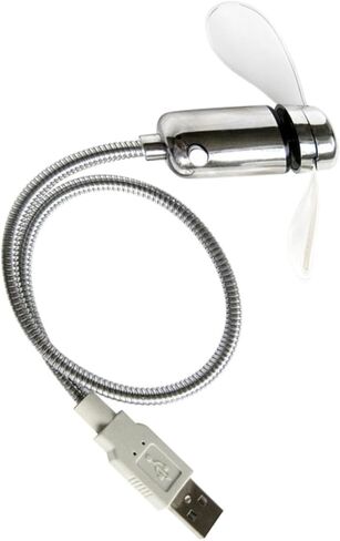 مروحة ساعة USB من Housoutil مع شاشة عرض صغيرة قابلة لإعادة الشحن USB مروحة معقوفة لأجهزة الكمبيوتر المحمول والمكتب المحمولة الصغيرة وامض الموقت التبريد in Kuwait