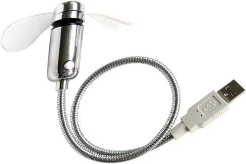 NUOBESTY USB على مدار الساعة مروحة مع ضوء في الوقت الحقيقي عرض مروحة صغيرة محمولة تعمل بالطاقة USB للمنزل مكتب تبريد هادئ مع ضوء وامض in Kuwait