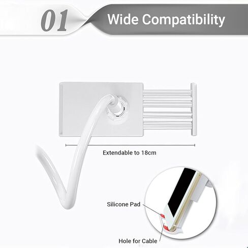 Cell Phone Holder 27 Inch Flexible Gooseneck Tablet & Phone Stand with Adjustable Mount and 3 Inch Screw-Type Clamp for Desk,Bed,Kitchen, Compatible with 4-10.6 Inch Phones/Tablets in Kuwait
