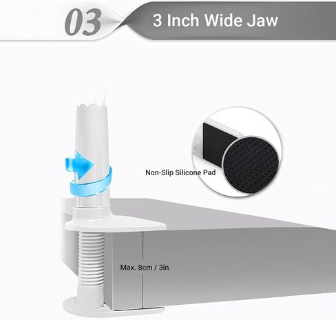 Cell Phone Holder 27 Inch Flexible Gooseneck Tablet & Phone Stand with Adjustable Mount and 3 Inch Screw-Type Clamp for Desk,Bed,Kitchen, Compatible with 4-10.6 Inch Phones/Tablets in Kuwait