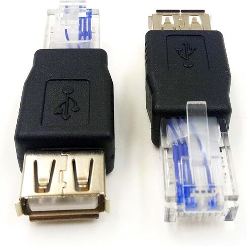 RJ45 إيثرنت ذكر إلى USB شاحن أنثي USB2.0 إلى RJ45 محول تحويل للكمبيوتر المحمول راوتر كاميرا مودم 2 قطعة in Kuwait