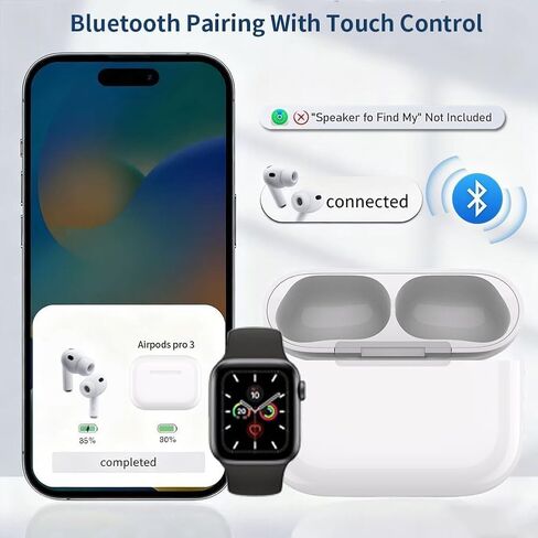 حافظة شحن USB-C لأجهزة AirPods Pro 3، متوافقة مع حافظة شحن AirPods Pro 3 (2025)، بطارية مدمجة بقدرة 450 مللي أمبير في الساعة مع زر مزامنة بلوتوث (سماعات الرأس غير متضمنة) (A8) in Kuwait
