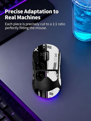 for Logitech G PRO X Superlight 2 DEX Wireless Mouse Anti-Slip Grip Tape, ZBAGUG Sweat-Proof Soft-Touch Grip Stickers, Scratch-Resistant Removable Non-Residue Skin, Black White in Kuwait