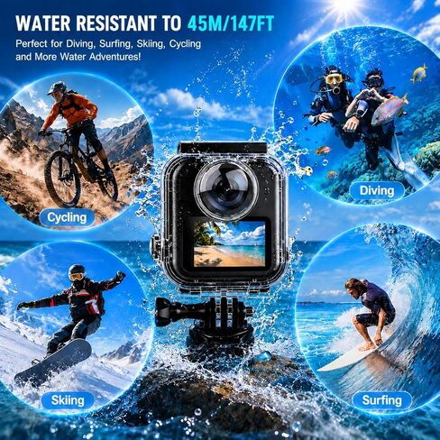 Underwater Housing Case Waterproof Only for Gopro Max 2, 45M/147FT Underwater Invisible Diving Protective Cover for Gopro Max 2 in Kuwait