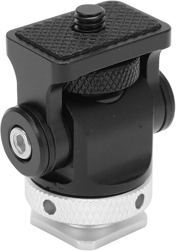 Mini Aluminum Alloy Ball Head Tripod, Cold Shoe Adapter with 1/4 Inch Screw for SLR Camera, 360° Rotatable Compact Mount with Anti - Slip Base for DSLR and Action Cameras (Silver Grey) in Saudi Arabia