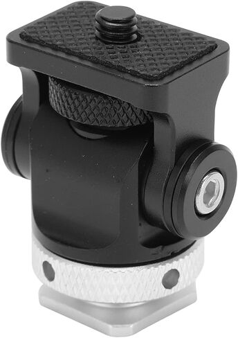 Mini Aluminum Alloy Ball Head Tripod, Cold Shoe Adapter with 1/4 Inch Screw for SLR Camera, 360° Rotatable Compact Mount with Anti - Slip Base for DSLR and Action Cameras (Silver Grey) in Saudi Arabia