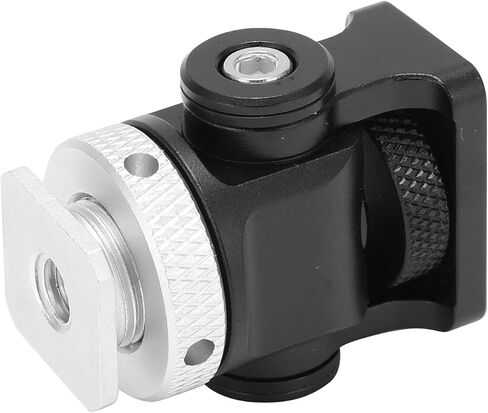 Mini Aluminum Alloy Ball Head Tripod, Cold Shoe Adapter with 1/4 Inch Screw for SLR Camera, 360° Rotatable Compact Mount with Anti - Slip Base for DSLR and Action Cameras (Silver Grey) in Saudi Arabia