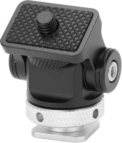 Mini Aluminum Alloy Ball Head Tripod, Cold Shoe Adapter with 1/4 Inch Screw for SLR Camera, 360° Rotatable Compact Mount with Anti - Slip Base for DSLR and Action Cameras (Silver Grey) in Saudi Arabia
