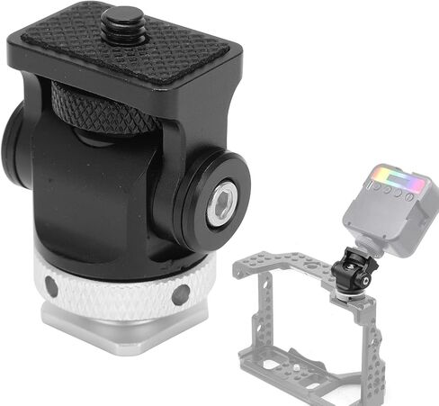 Mini Aluminum Alloy Ball Head Tripod, Cold Shoe Adapter with 1/4 Inch Screw for SLR Camera, 360° Rotatable Compact Mount with Anti - Slip Base for DSLR and Action Cameras (Silver Grey) in Saudi Arabia