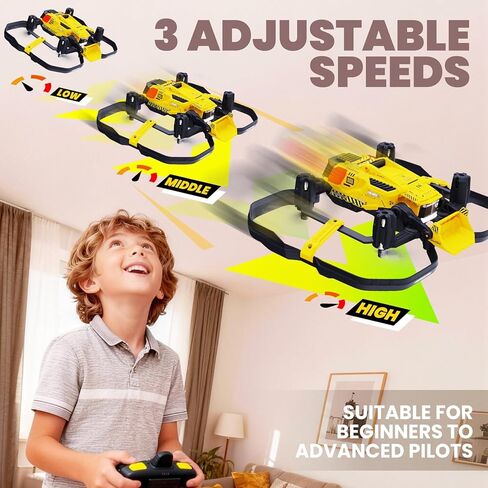 HISINGY SKYbreaker لعبة طائرات بدون طيار للأطفال، طائرات بدون طيار صغيرة صغيرة داخلية للأعمار من 8-12 10-15 12-14 مع أضواء LED، 3 سرعات، أجزاء صغيرة للشحن، هدايا RC Quadcopter للأولاد والمبتدئين in Kuwait