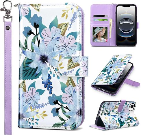 ULAK Compatible with iPhone 16E Wallet Case/iPhone 17E Wallet Case with Card Holder, PU Leather Case with Kickstand Card Slots Wrist Strap, Durable Shockproof Protective Cover 6.1 inch, Rose Gold in Saudi Arabia
