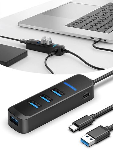 Compact 1-to-4 USB 2.0 Hub Splitter, Lightweight Portable Docking Station, Plug-and-Play for Home Office Business Travel, Compatible with Multiple Computers in Kuwait
