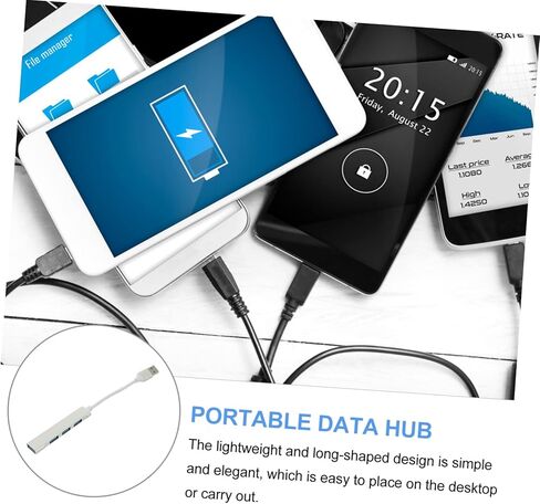 1Pc Portable Hub Port Aluminium Alloy Data Splitter for Laptops Compatible with USB Devices Like Hard Drives Cameras Easy to Use Store Finish in Kuwait