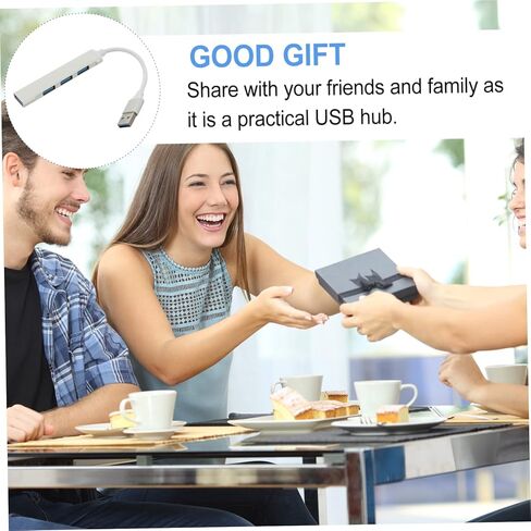 1Pc Portable Hub Port Aluminium Alloy Data Splitter for Laptops Compatible with USB Devices Like Hard Drives Cameras Easy to Use Store Finish in Kuwait