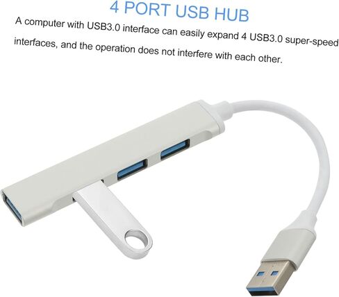 1Pc Portable Hub Port Aluminium Alloy Data Splitter for Laptops Compatible with USB Devices Like Hard Drives Cameras Easy to Use Store Finish in Kuwait