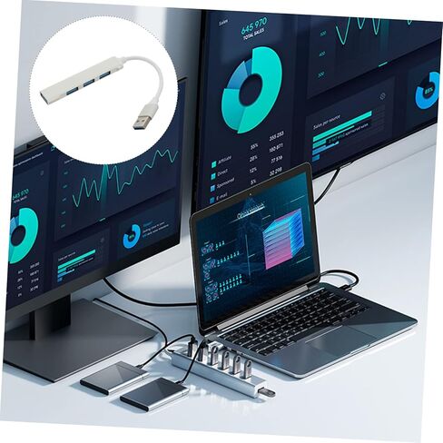 1Pc Portable Hub Port Aluminium Alloy Data Splitter for Laptops Compatible with USB Devices Like Hard Drives Cameras Easy to Use Store Finish in Kuwait