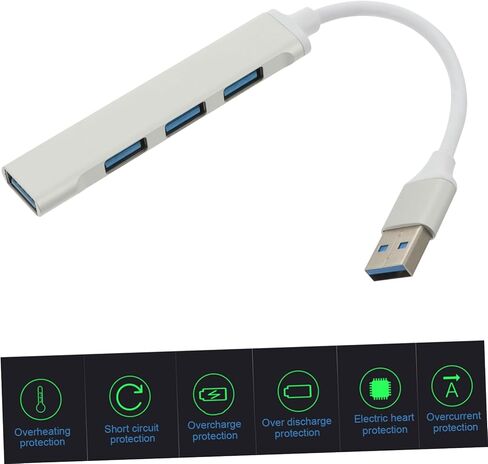 1Pc Portable Hub Port Aluminium Alloy Data Splitter for Laptops Compatible with USB Devices Like Hard Drives Cameras Easy to Use Store Finish in Kuwait