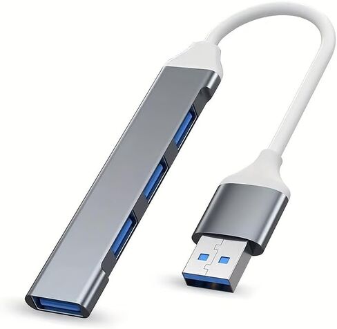 موزع USB 2.0 4 في 1 مع محول من النوع C إلى USB، متوافق مع أجهزة الكمبيوتر المحمولة والهواتف الذكية OTG، ماوس طابعة إيثرنت - شحن USB، تشغيل منخفض الجهد (أسود، UBS-C) in Kuwait