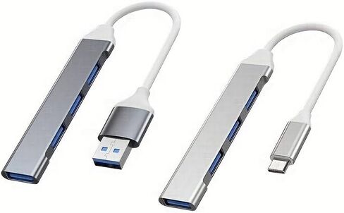 موزع USB 2.0 4 في 1 مع محول من النوع C إلى USB، متوافق مع أجهزة الكمبيوتر المحمولة والهواتف الذكية OTG، ماوس طابعة إيثرنت - شحن USB، تشغيل منخفض الجهد (أسود، UBS-C) in Kuwait