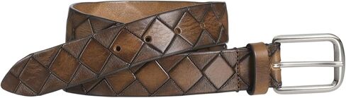 Johnston & Murphy Basketweave Belt - أحزمة للرجال - مشبك نيكل - جلد منقوش - Look Look Look Tan Leather 36 مقاس واحد in Saudi Arabia