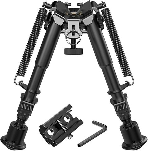 6-9 بوصة قابل للتعديل الربيع عودة بندقية الصيد Bipod مع محول Picatinny (أسود) in Kuwait