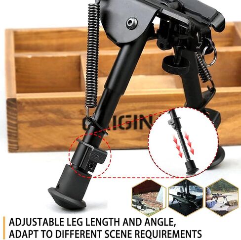 6-9 بوصة قابل للتعديل الربيع عودة بندقية الصيد Bipod مع محول Picatinny (أسود) in Kuwait