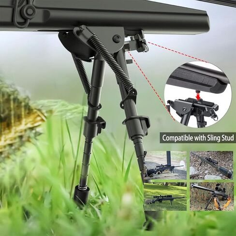 6-9 بوصة قابل للتعديل الربيع عودة بندقية الصيد Bipod مع محول Picatinny (أسود) in Kuwait