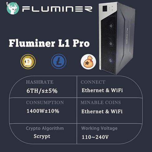 New FLUMINER L1 Pro 6.0Gh/s 1400W Doge LTC BEL Miner Scrypt Algorithm Dogecoin Mining By META Space in Kuwait