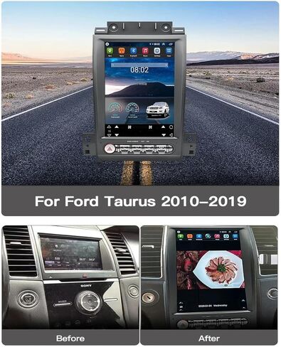 شاشة Carplay مقاس 12.8 بوصة لنظام Ford Taurus 2010-2019 Years، مستقبل راديو السيارة متعدد الوسائط ستيريو للسيارة Android Auto، 1024 * 768 PX HD (2+32 جيجابايت) in Kuwait