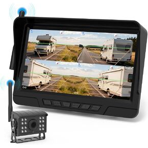 RETRUE Trailer Backup Camera, Backup Camera Wireless with 7inch Monitor 1080HD, IP68 Waterproof 170°Wide-Angle View Night Vision for RV Trailer Truck Pickup in Kuwait
