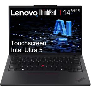 كمبيوتر محمول Lenovo ThinkPad T14 Gen 6 Business AI، شاشة لمس 14 بوصة FHD +، Intel 12-Core Ultra 5 225U (> Ultra 7 155U)، كاميرا ويب IR، كمبيوتر IST مخصص 16 جيجابايت/32 جيجابايت DDR5 RAM، 512 جيجابايت/1 تيرابايت/2 تيرابايت SSD، ويندوز 11 برو in Kuwait