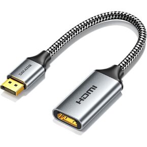 محول SAMZHE 8K DisplayPort 1.4 إلى HDMI 2.1 مع 8K 60 هرتز / 4K 240 هرتز، كمبيوتر DP أحادي الاتجاه إلى كابل HDMI 2.1 شاشة ذكر إلى أنثى، لسطح المكتب، جهاز عرض متوافق مع NVIDIA، AMD، 0.82FT in Kuwait